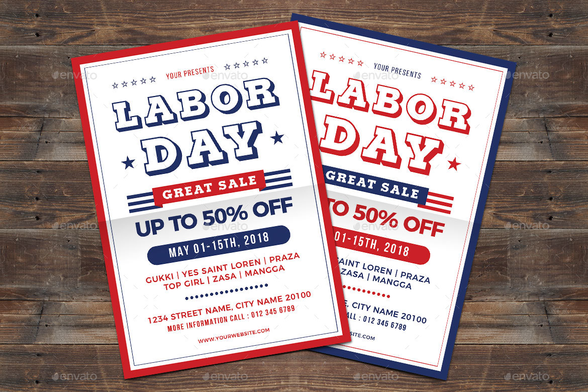 Labor Day Sale Flyer, Print Templates GraphicRiver